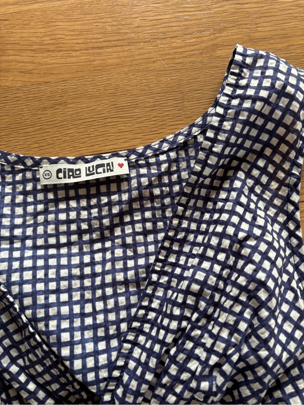 Ciao Lucia Navy And White Printed V-Neck Sleeveless Crop Top — image 2 of 8